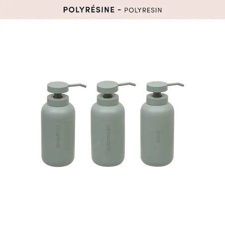 Dozownik na żel pod prysznic, poliresing, szaro-miętowy, 500 ml