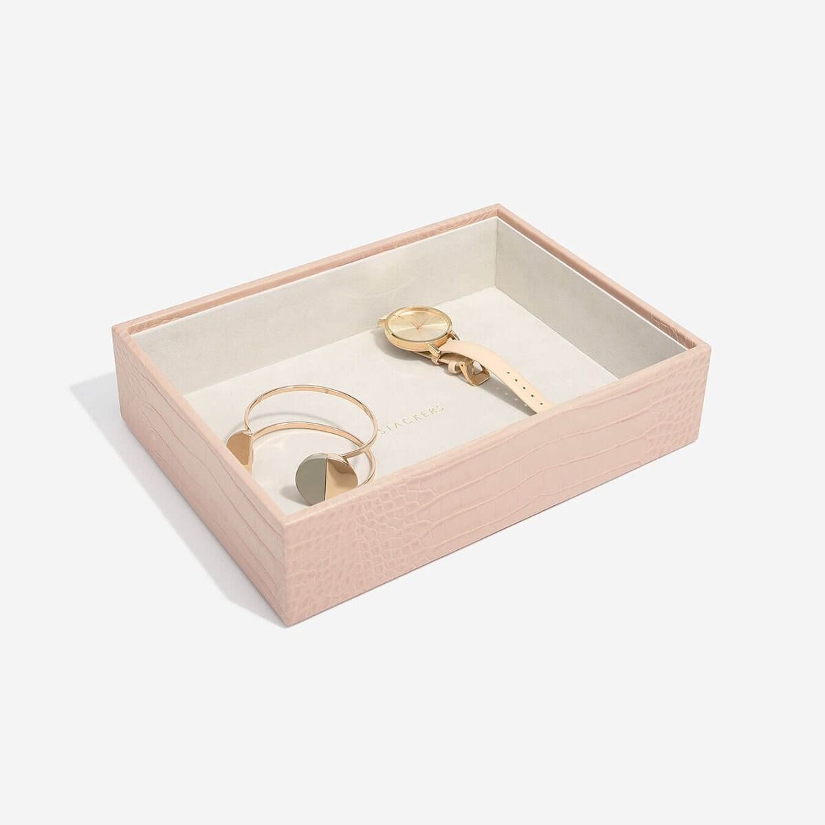 Szkatułka na biżuterię Stackers Croc open classic różowa