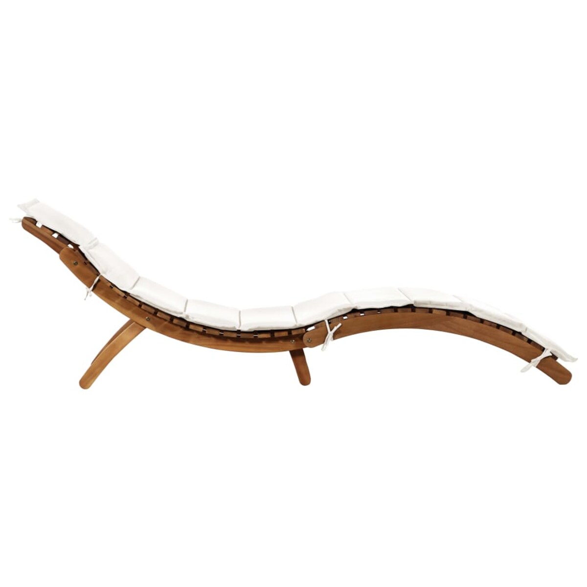 vidaXL Leżaki z poduszkami, 2 szt., kremowe, lite drewno akacjowe