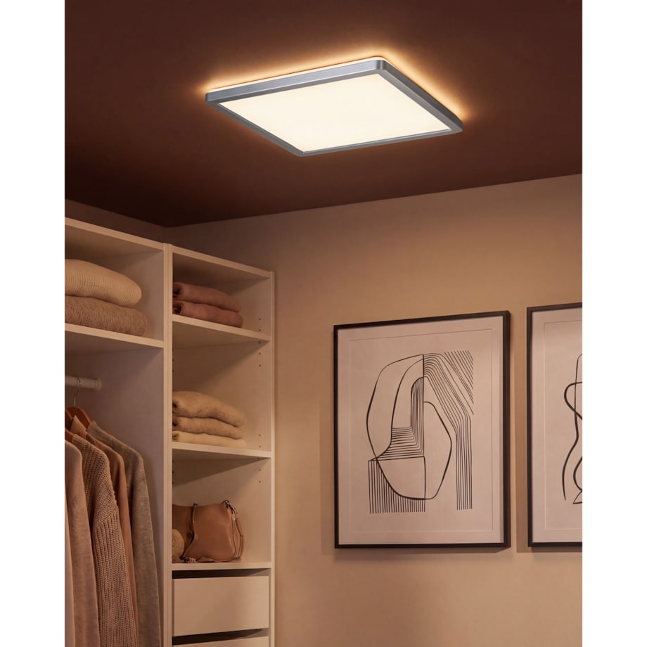 Lampa sufitowa LED TIVORA Z pilotem Ze ściemniaczem Srebrny