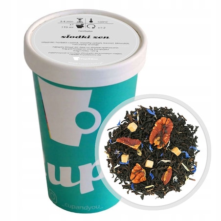 Herbata czarna SŁODKI SEN premium sypana orzechy pekan karmel bławatek 120g