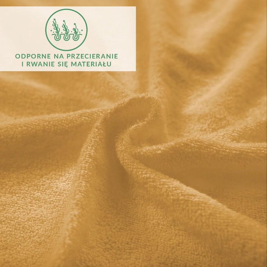 Prześcieradło frotte z gumką 200x220 kolor musztardowy