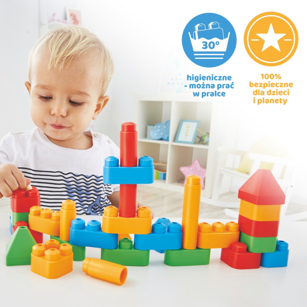 Miękkie Klocki Konstrukcyjne Zestaw Startowy Małego Architekta 30 el. 18m+ PolyM