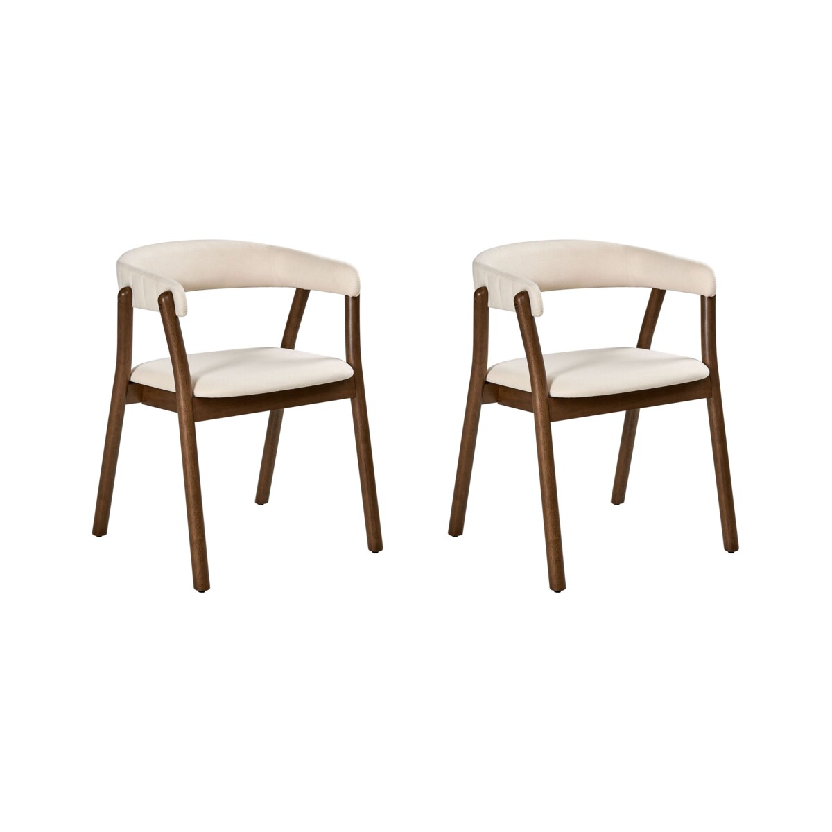 Zestaw 2 krzeseł do jadalni MYLO Złamana biel/ ciemny brąz