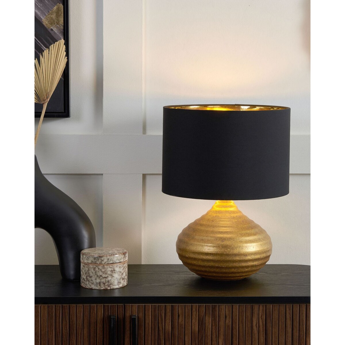 Lampa stołowa KUBAN Ceramika Złoty