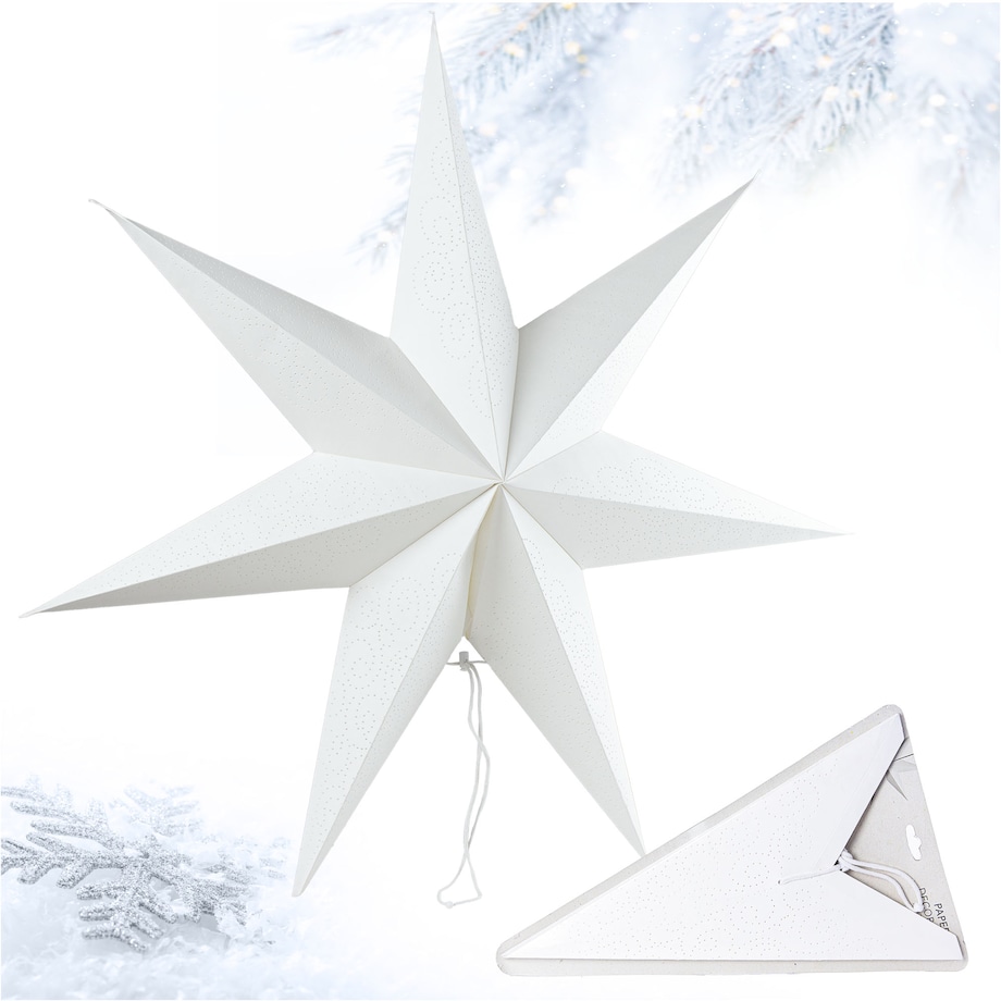 Gwiazda Na Okno 75 Cm Świąteczna Ozdoba Boże Narodzenie Dekoracja Biała