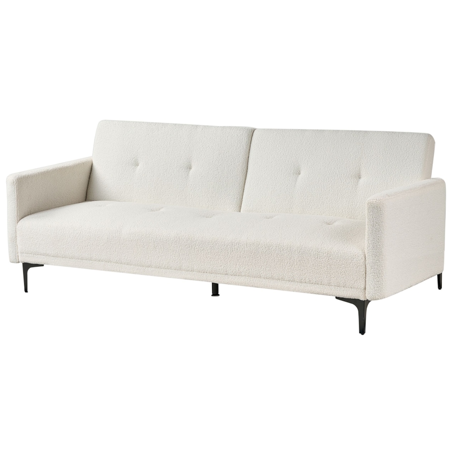 Sofa rozkładana LUCAN Złamana biel Boucle