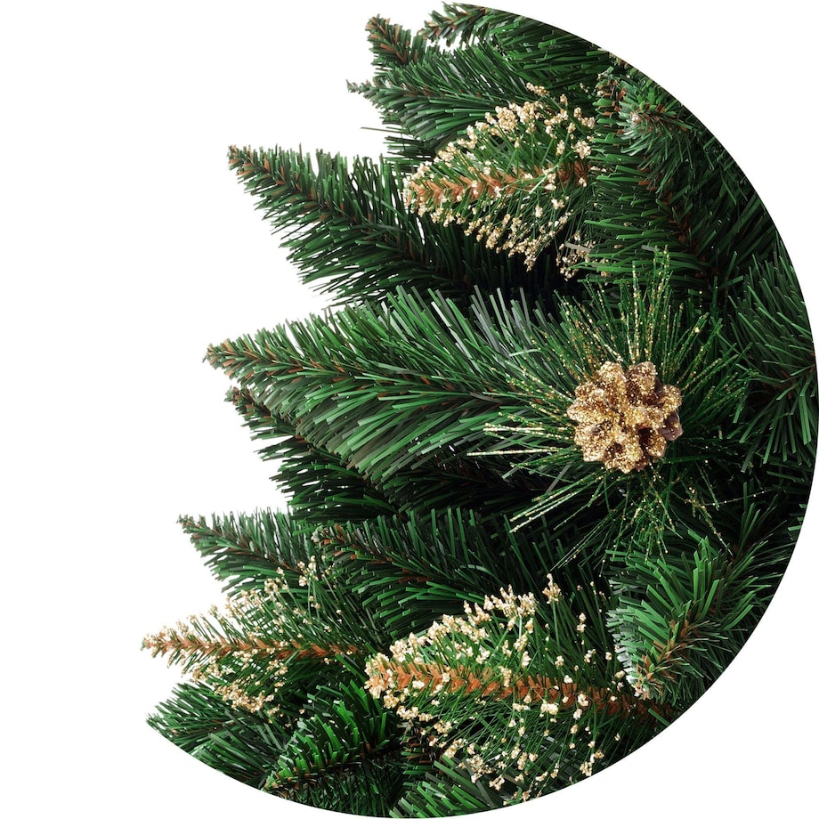 Choinka sztuczna Sosna złota z kryształkami na pniu