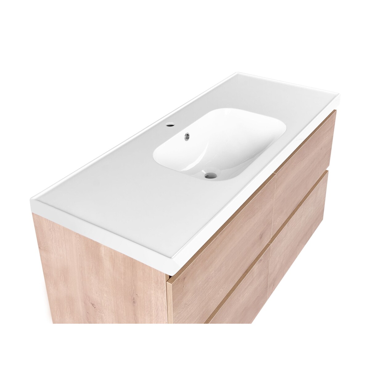 Szafka łazienkowa wisząca z umywalką LAGOA 120 cm Jasnobrązowy