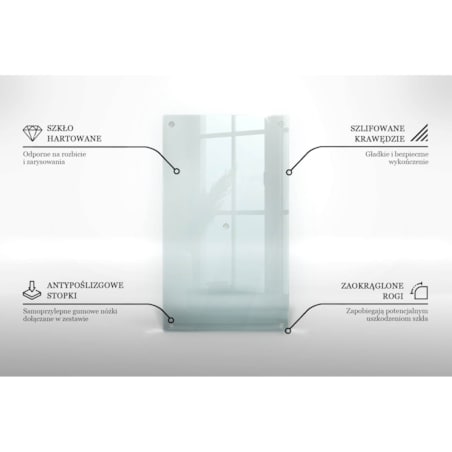 Deska do krojenia, szkło hartowane 52x30