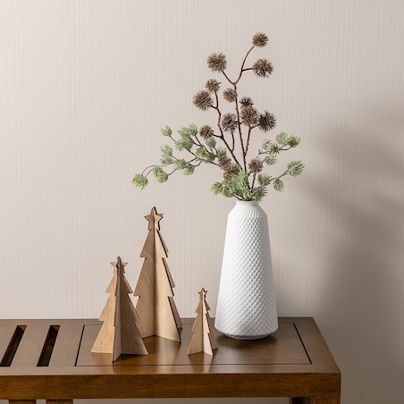 Dekoracja Rustic Trees 3 szt. oak boże narodzenie, święta, świąteczne, brązowy, 14/10/7x25/18/12 cm