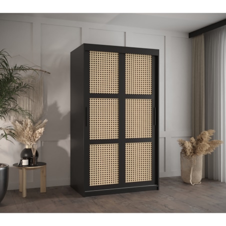 Szafa przesuwna Garderoba PLECIONKA WIEDEŃSKA 100 czarny
