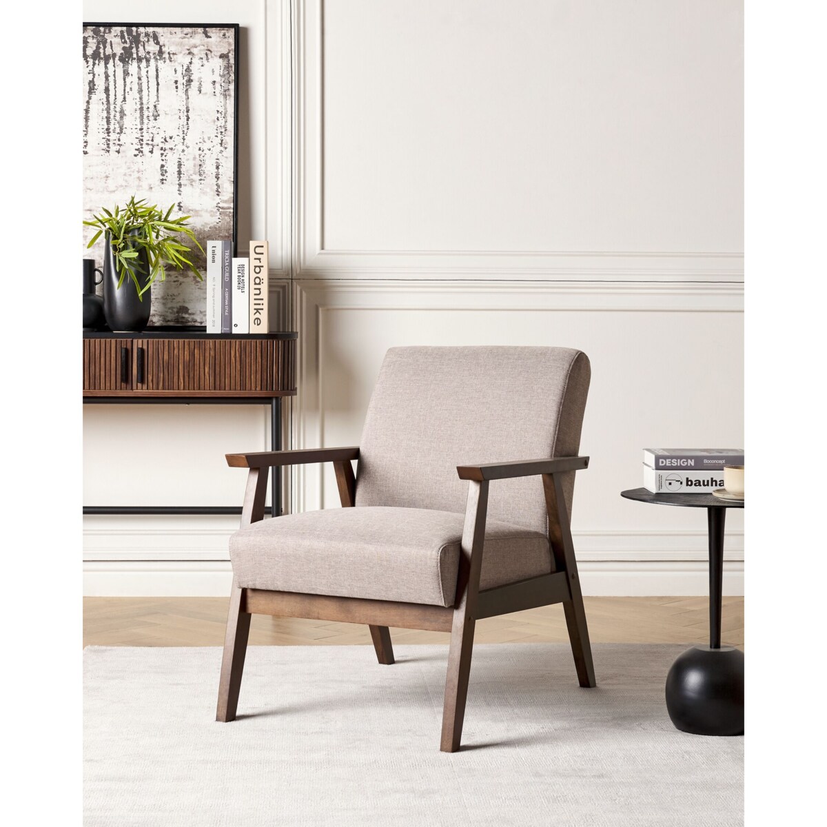 Fotel beżowoszary ASNES