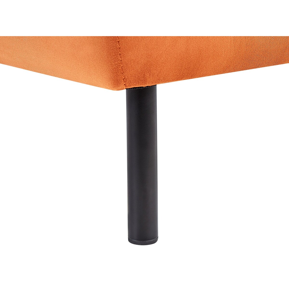 Szezlong welurowy prawostronny pomarańczowy LE CRAU