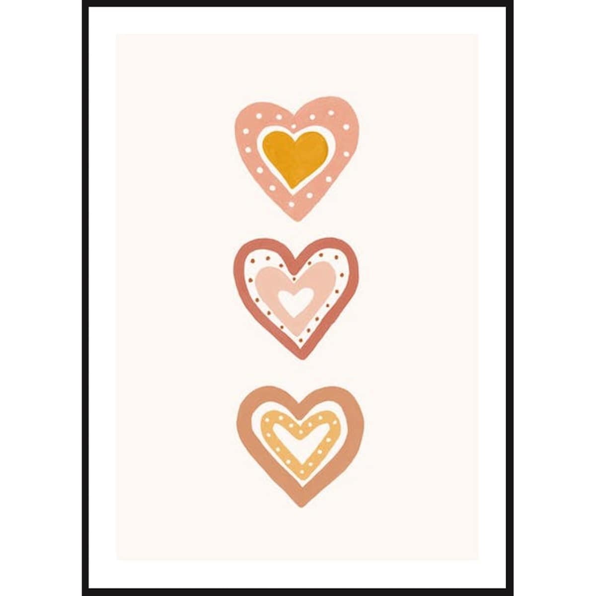 Poster Story, Plakat, Obraz - Ozdobne Serca, wymiary 21 x 30 cm