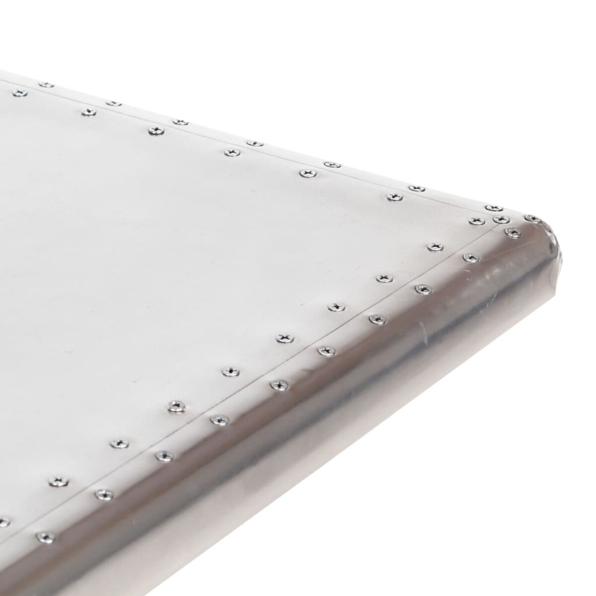 vidaXL Biurko Aviator, srebrne, 112 x 50 x 76 cm, metalowe