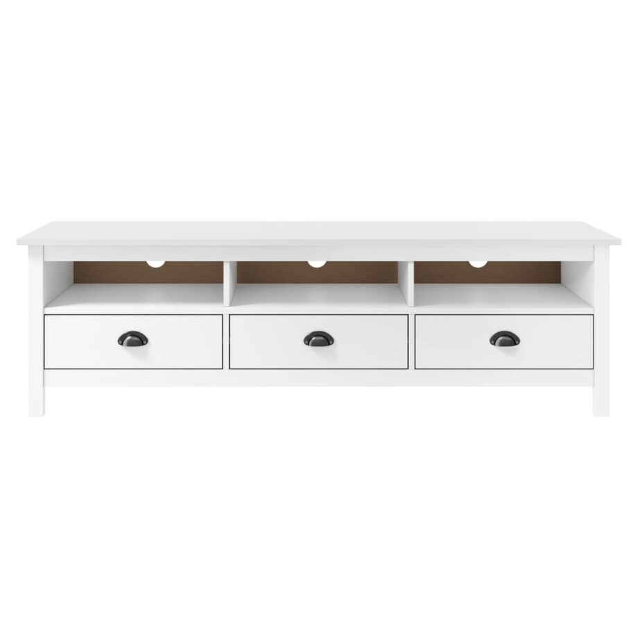 vidaXL Szafka pod TV Hill, biała, 158x40x47 cm, lite drewno sosnowe
