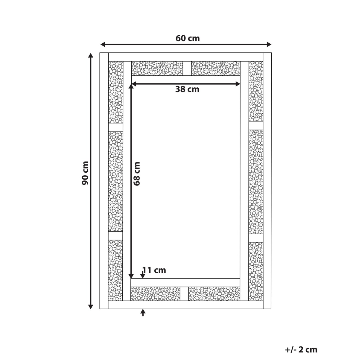 Lustro ścienne 60 x 90 cm srebrne AVRILLE