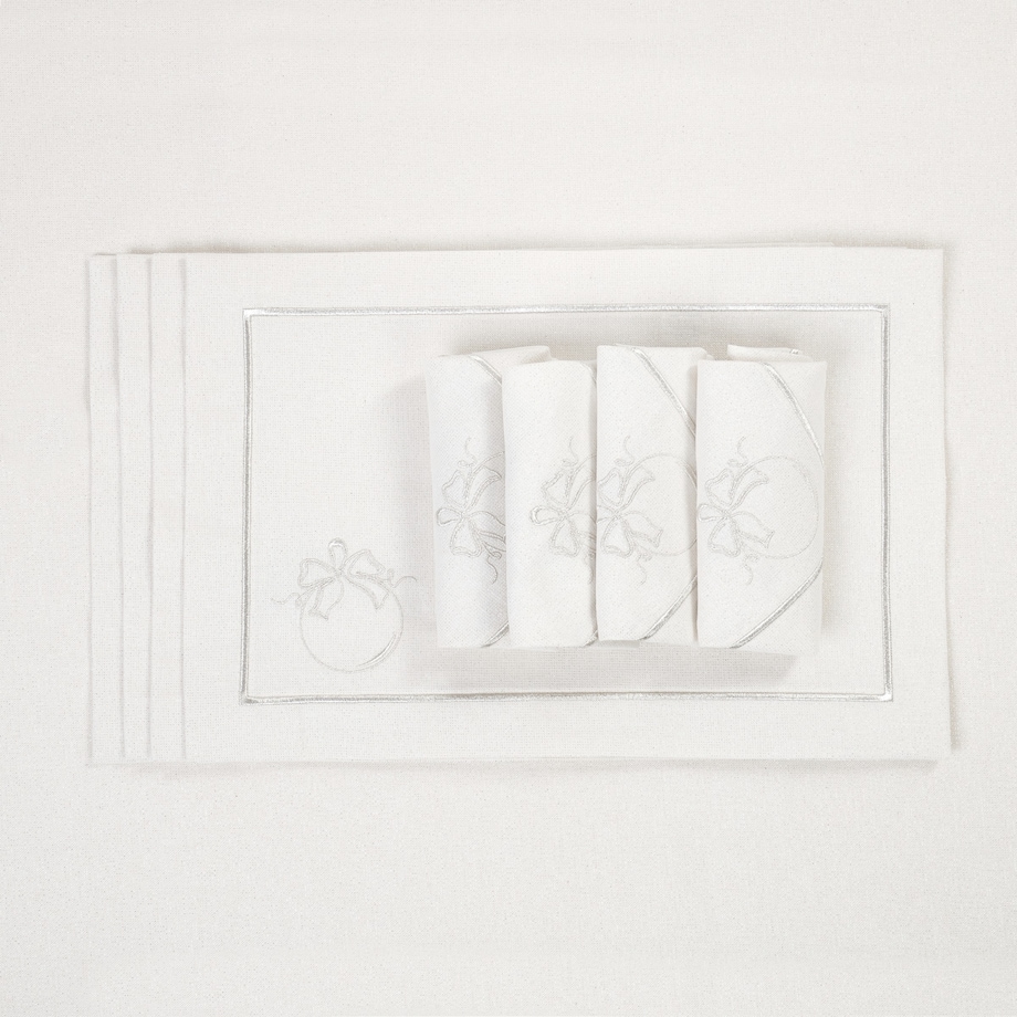 Podkładki Christmas Bauble Joyful Christmas Silverline – 6 komplet szt.