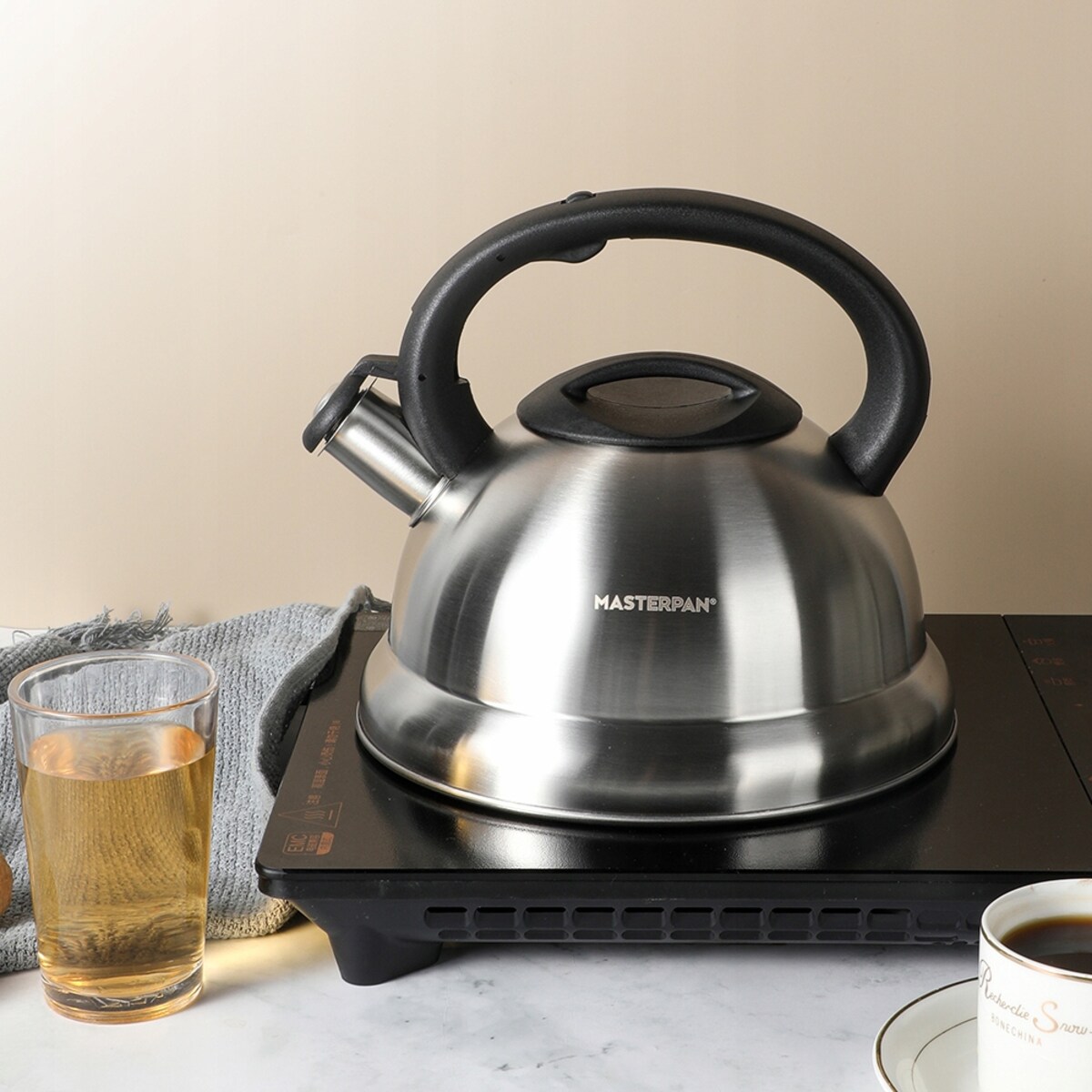 Duży Tradycyjny Czajnik Z Gwizdkiem Stali Nierdzewnej 3L Na Indukcję Gaz