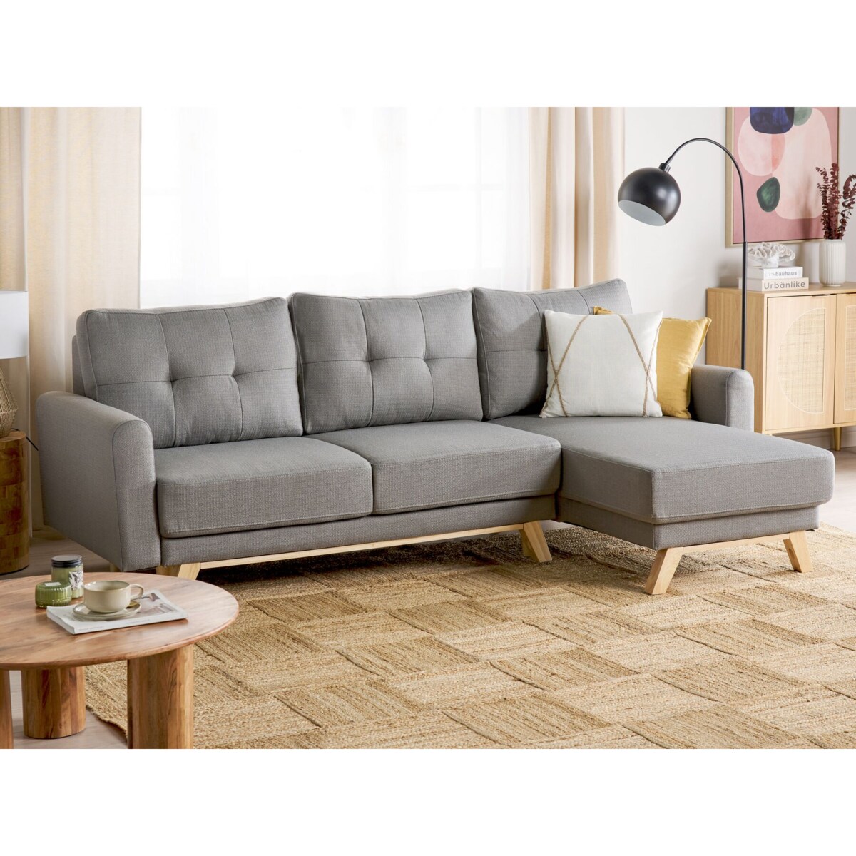 Sofa narożna lewostronna szara SIRO