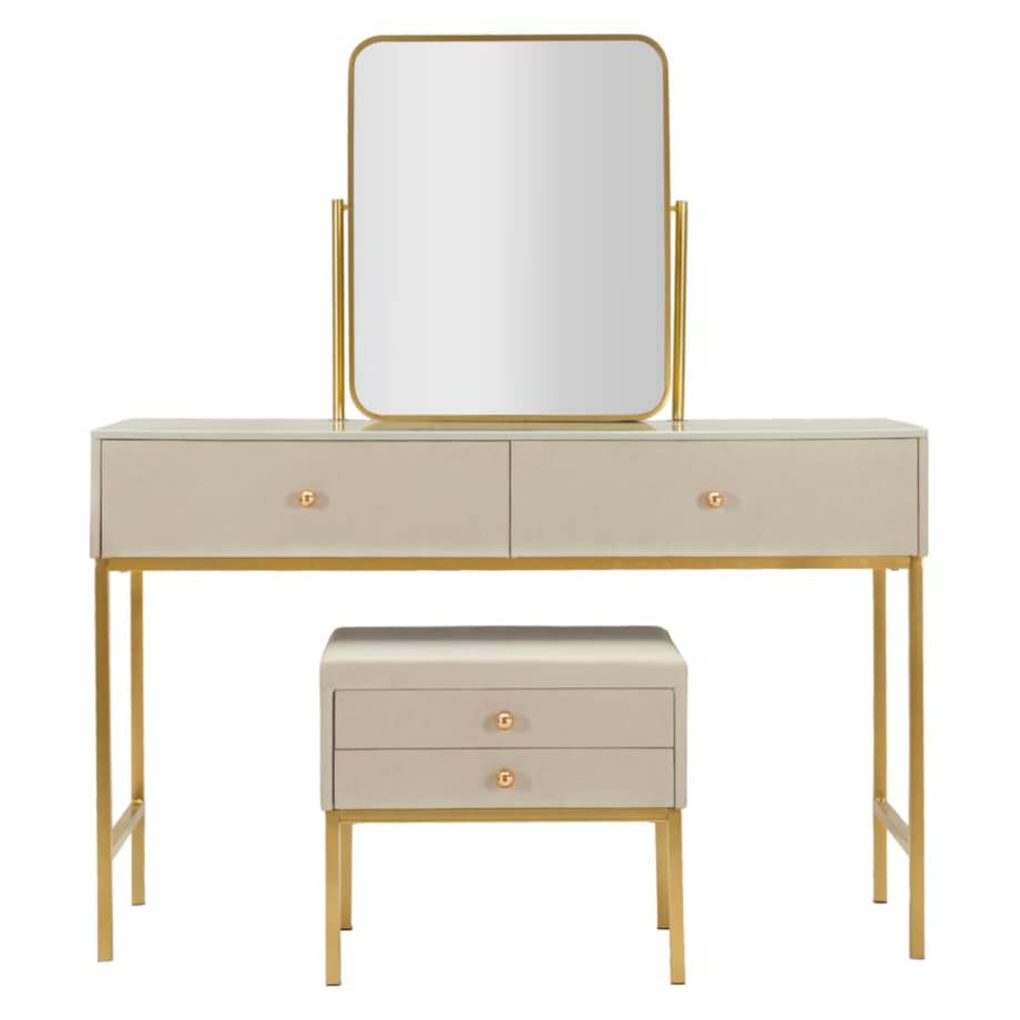 Toaletka Luxury Dressin, zestaw 3 szt., 120 x 45 x 75 cm, konsola do makijażu, wielokolorowy, Mauro Ferretti