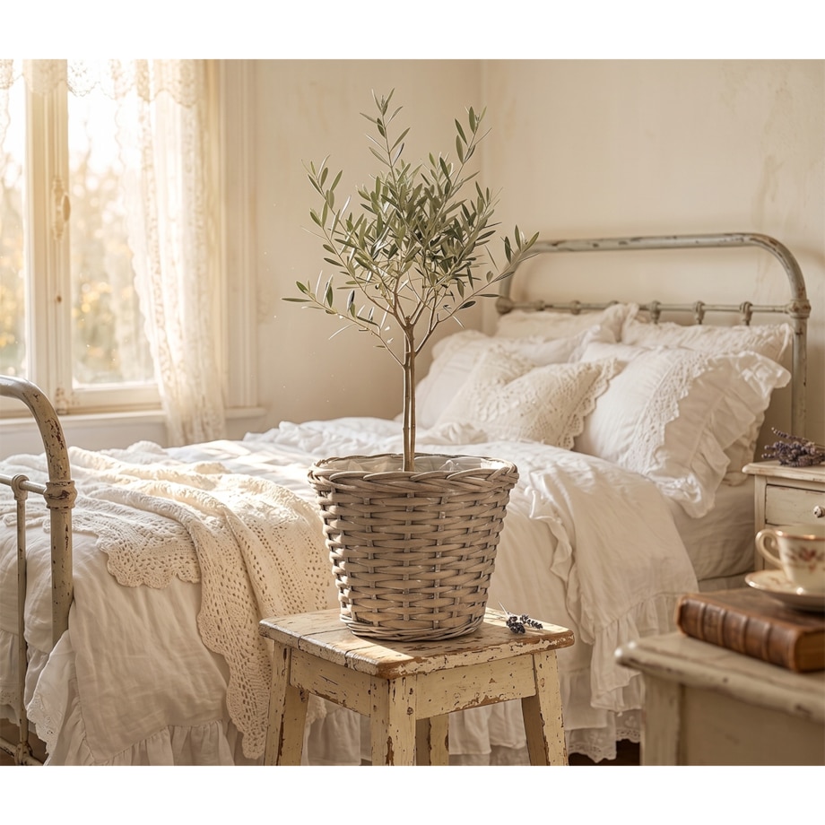 OSŁONKA WIKLINOWA KOSZ WIKLINOWY 25cm DONICZKA DONICA SZARA DUŻA BOHO