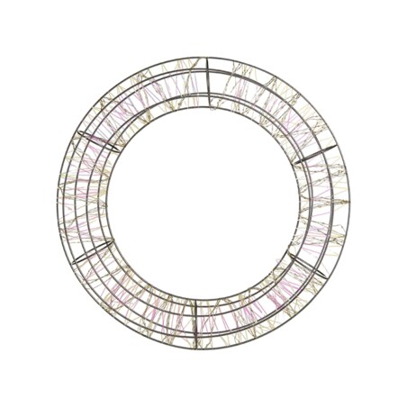Dekoracja ogrodowa wisząca LED wieniec metalowy 55 cm srebrna KOPPELO
