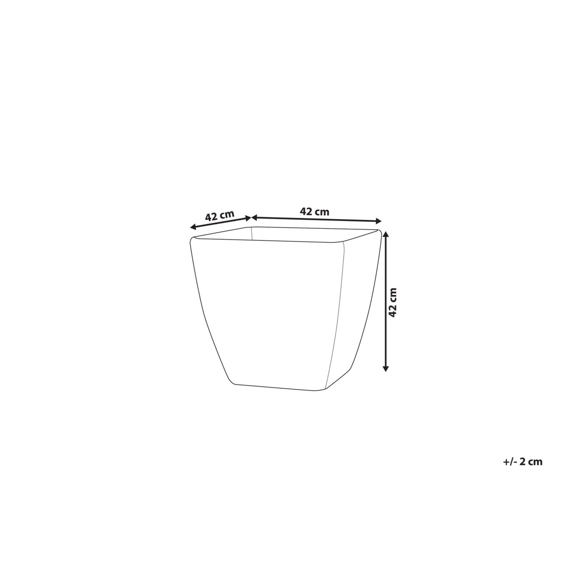 Doniczka 42 x 42 x 42 cm ciemnoszara ZELI