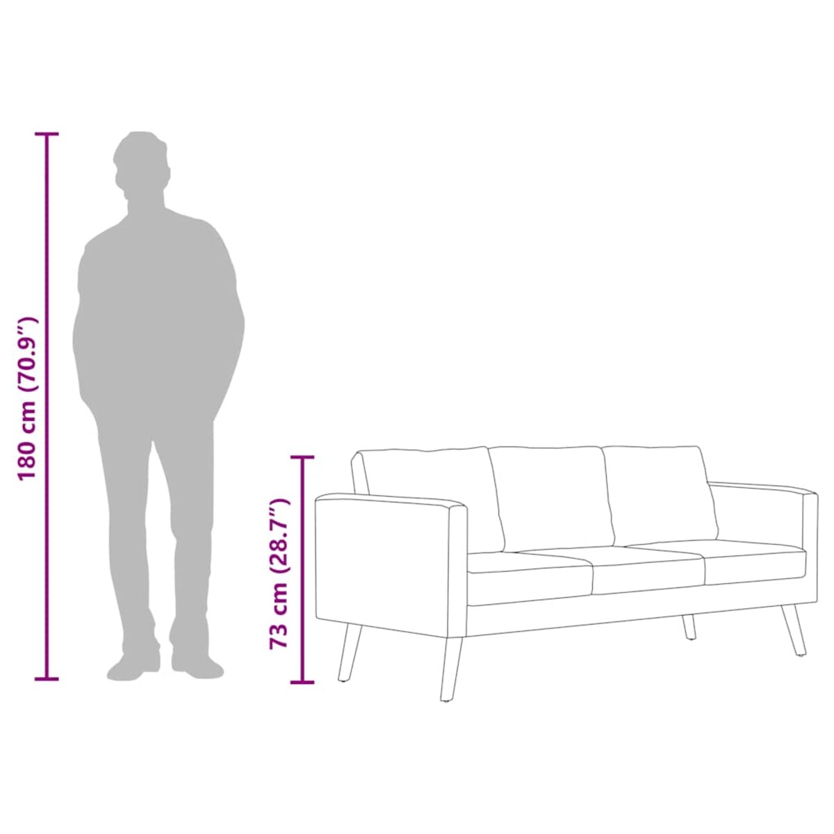 vidaXL Sofa 3-osobowa, tapicerowana tkaniną, kolor czerwonego wina