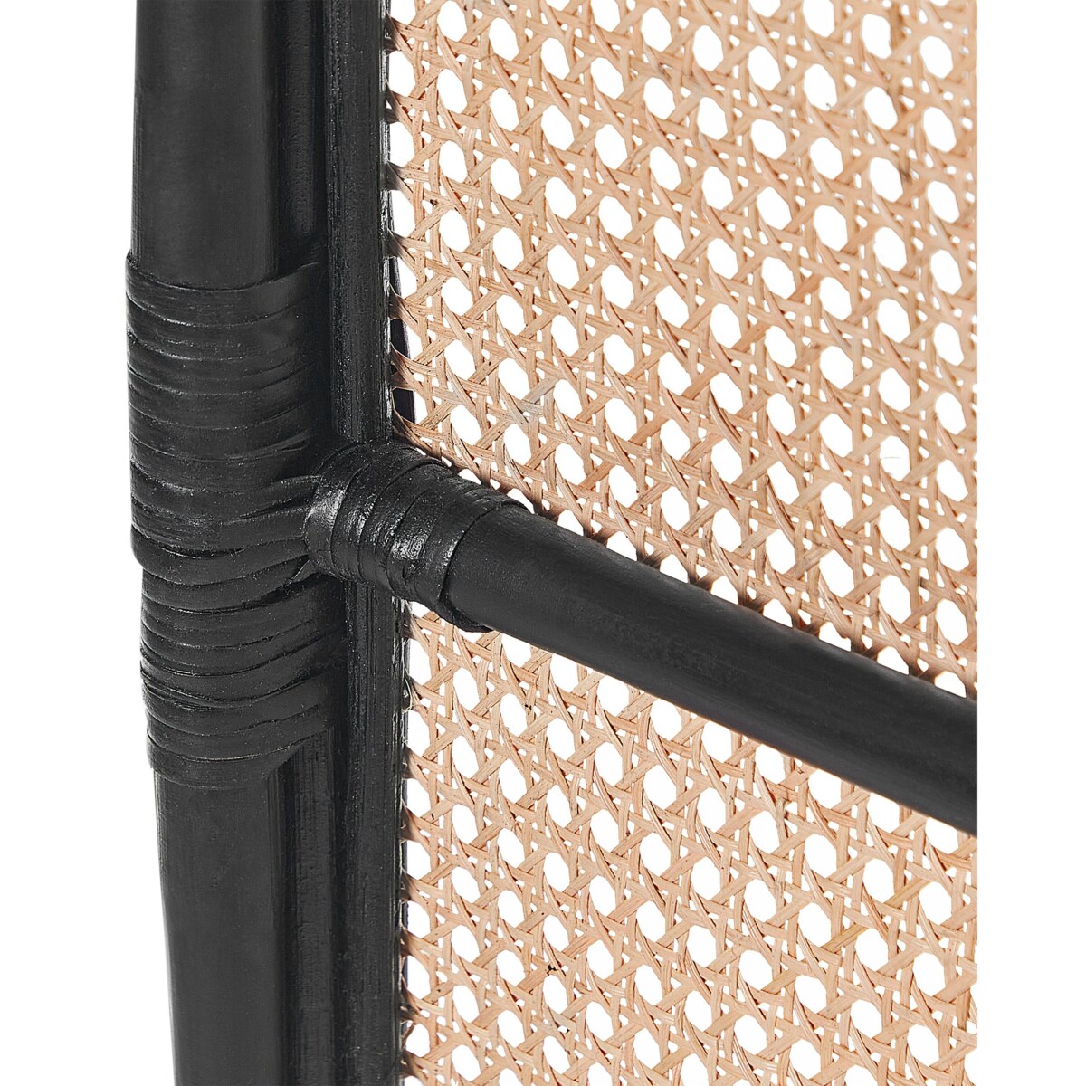 3-panelowy składany parawan pokojowy rattanowy 118 x 180 cm naturaly z czarnym CORTONA