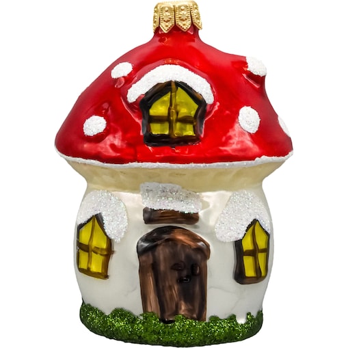 Bombka choinkowa szklana: Grzybkowy domek