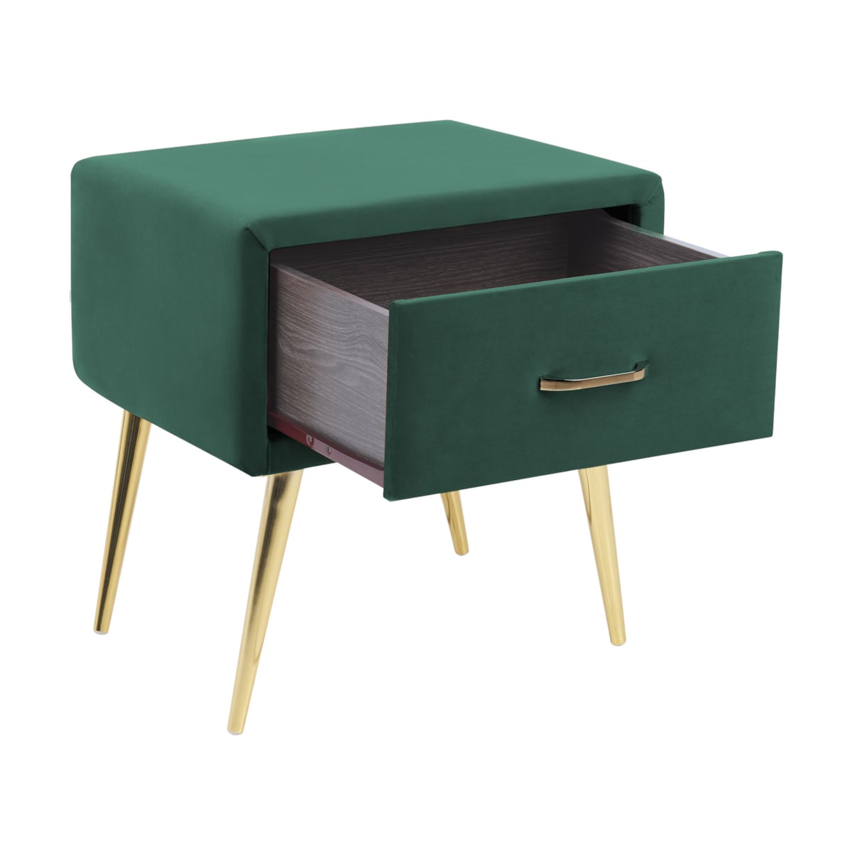 Szafka nocna welurowa zielona FLAYAT