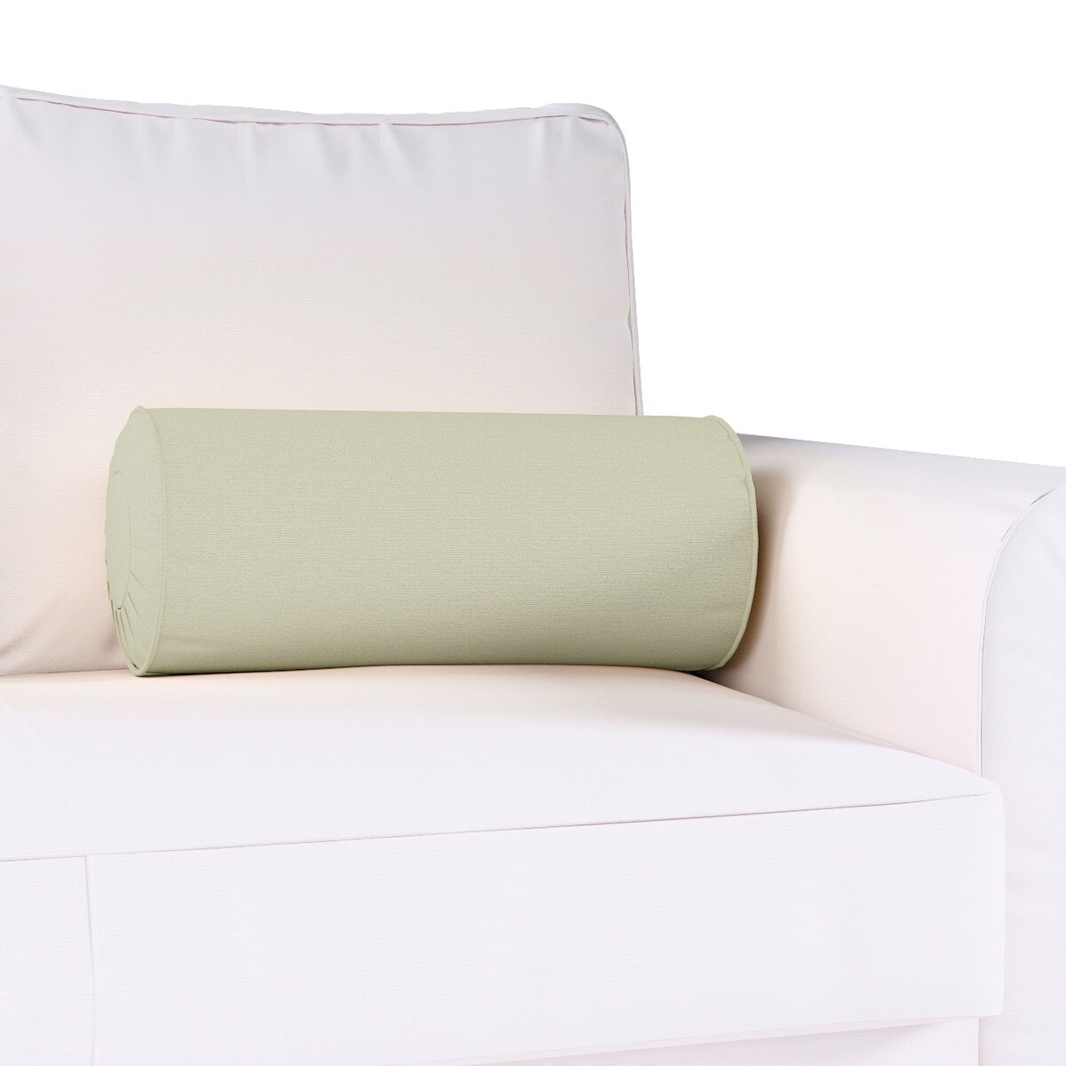 Poduszka wałek z zakładkami, jasna oliwka, Ø20 x 50 cm, Loneta