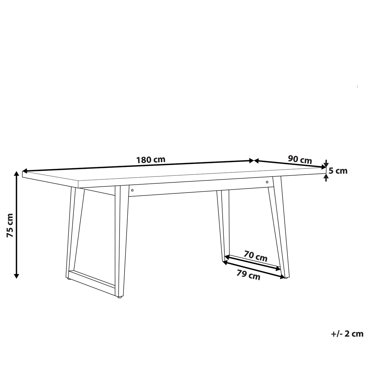 Stół ogrodowy ORIA 180 cm 90 cm Beton Szary