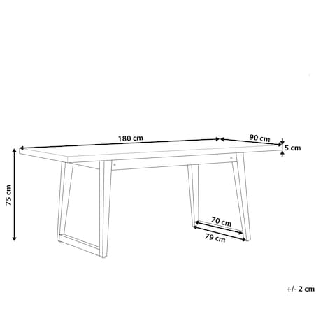 Stół ogrodowy ORIA 180 cm 90 cm Beton Szary