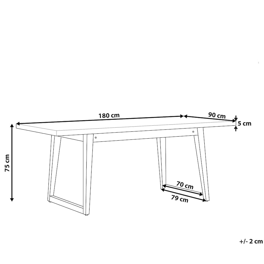Stół ogrodowy ORIA 180 cm 90 cm Beton Szary