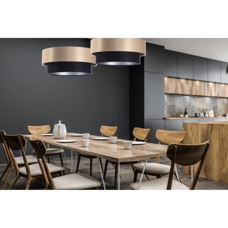 Lampa wisząca DOUBLE 60 czarna/kremowa