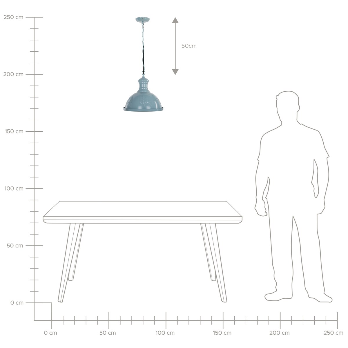 Lampa wisząca DIDESSA Metal Niebieski