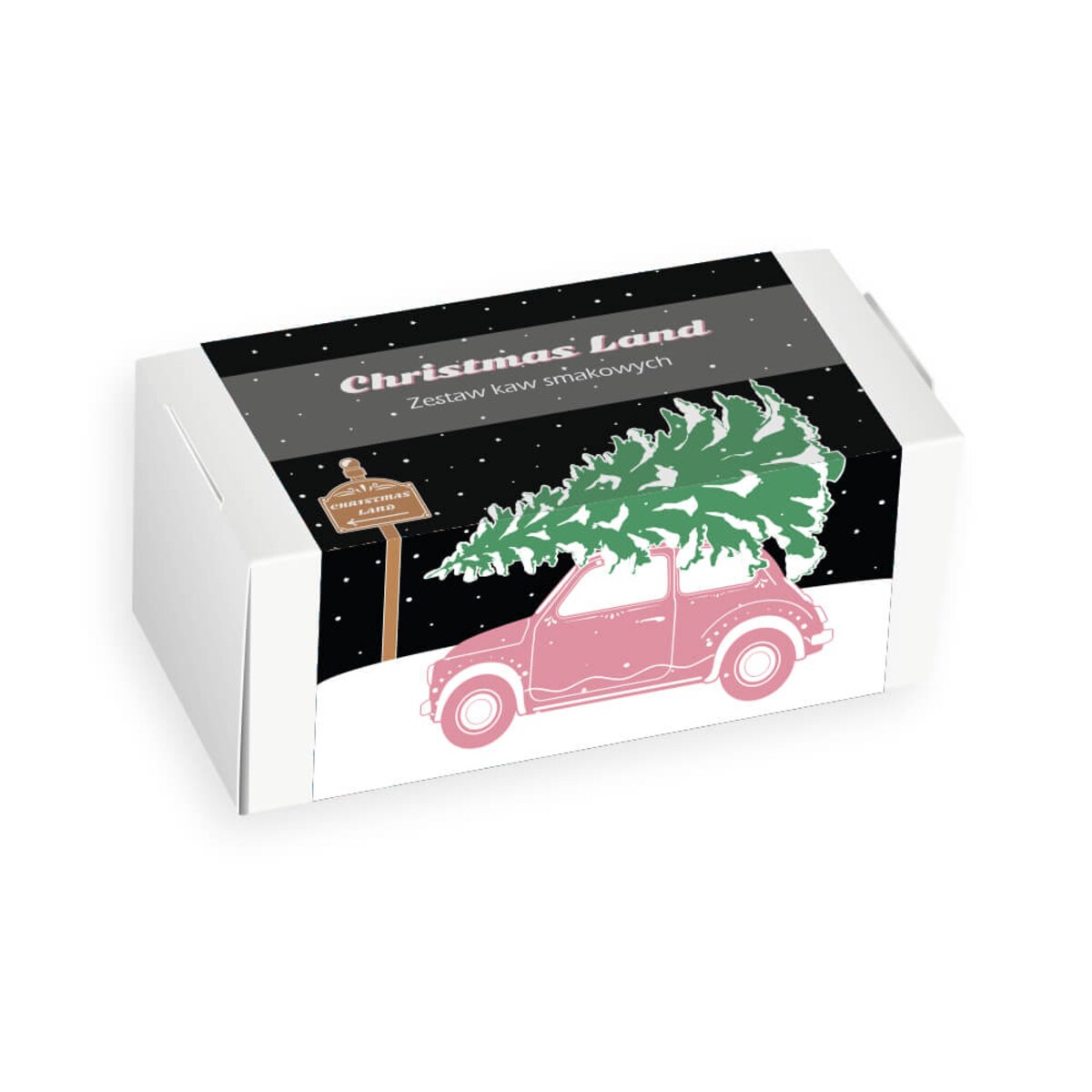 Gotowy zestaw prezentowy „Christmas Land“ kawy smakowe PREMIUM 20 szt. prezent upominek na gwiazdkę pod choinkę dla kobiety faceta mężczyzny mamy taty chłopaka dziewczyny żony męża