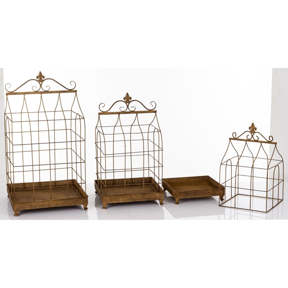 Klatki dekoracyjne metalowe 3 sztuki