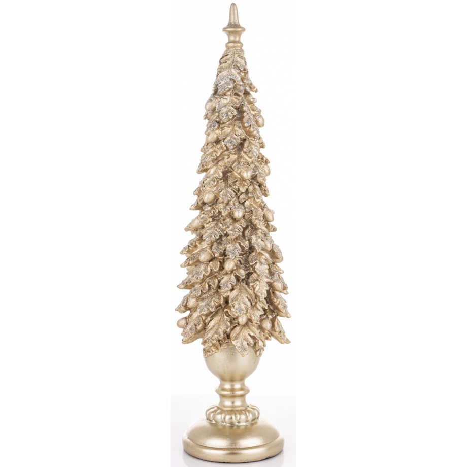 Dekoracja - choinka z dębowych liści 51x13x13 cm średnia