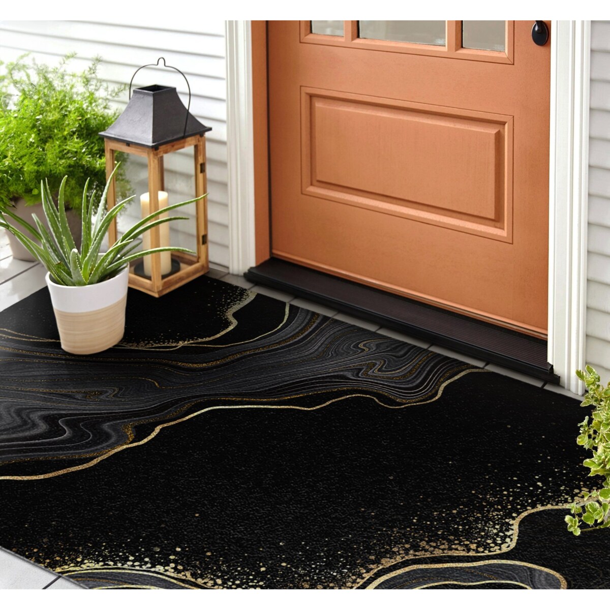 Wycieraczka zewnętrzna XXL Czarny marmur 150x100cm