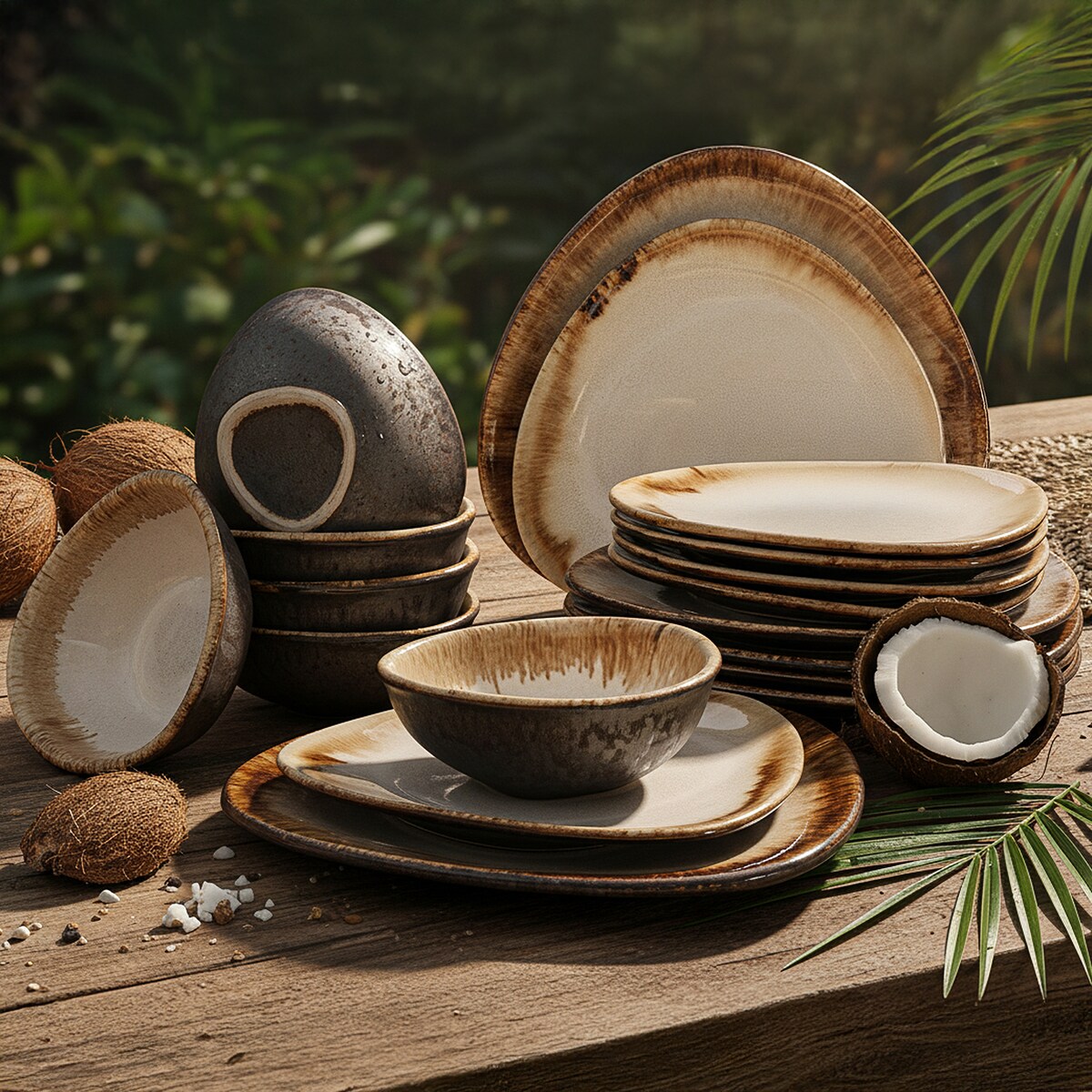 Konsimo PRIMA Zestaw obiadowy 6os. (18 el.), jasnobeżowy