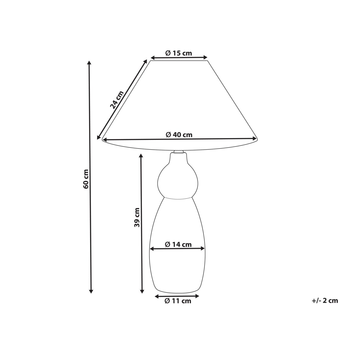 Lampa stołowa ceramiczna ciemnoniebieski z czarnym MATINA