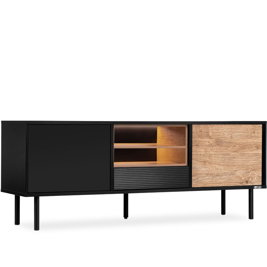 KONSIMO LOFTY Szafka RTV w stylu loft z półkami