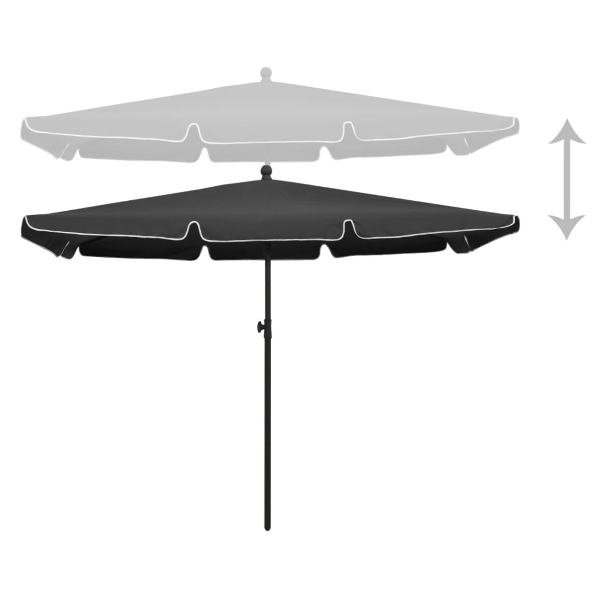 vidaXL Parasol ogrodowy na słupku, 210x140 cm, antracytowy