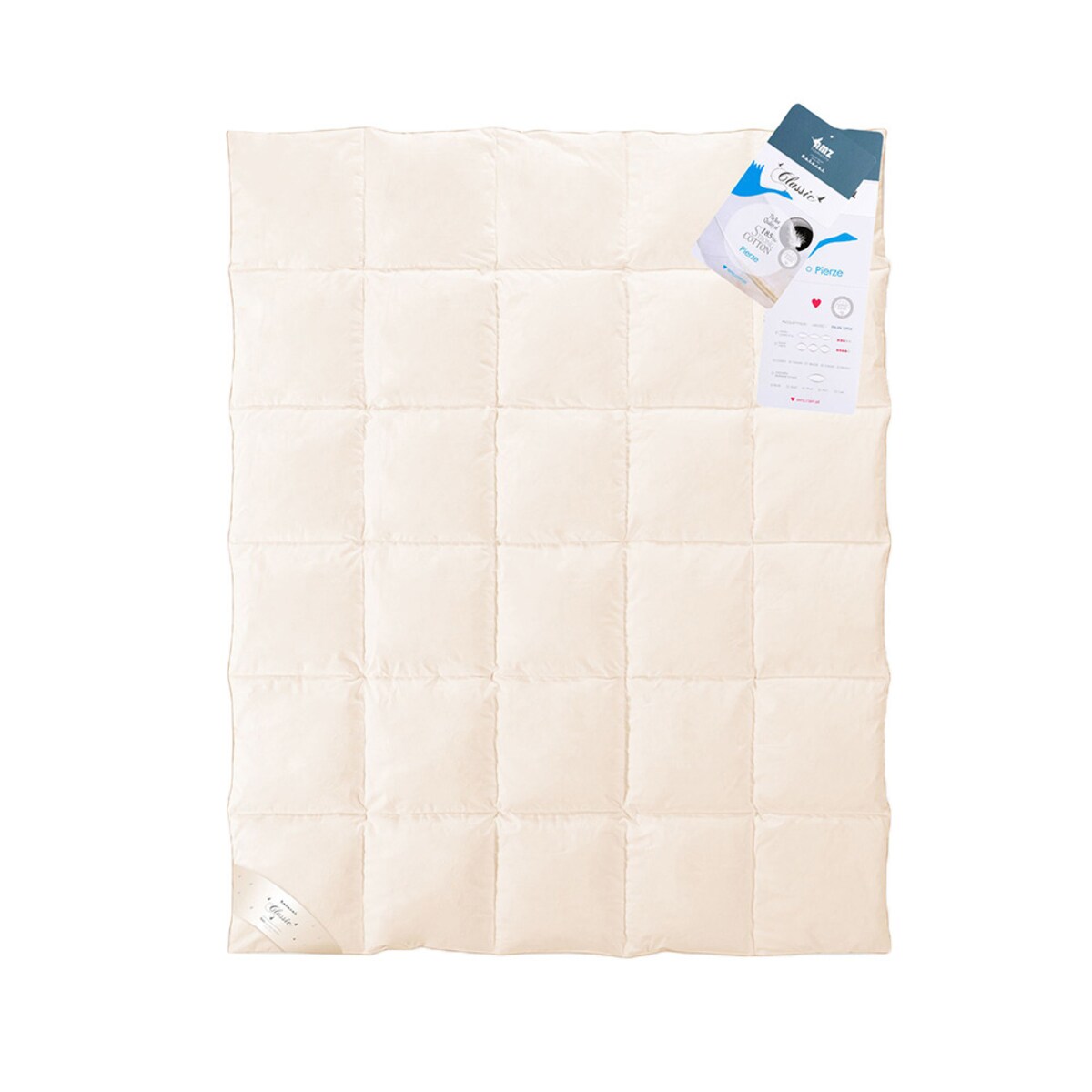 Kołdra Pierze Kremowy Całoroczna, 155/160 x 200 cm, AMZ