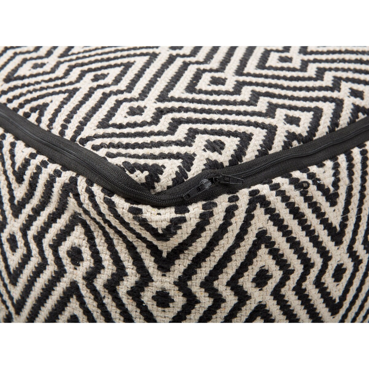 Puf 50 x 50 x 30 cm czarno-biały MUKKI