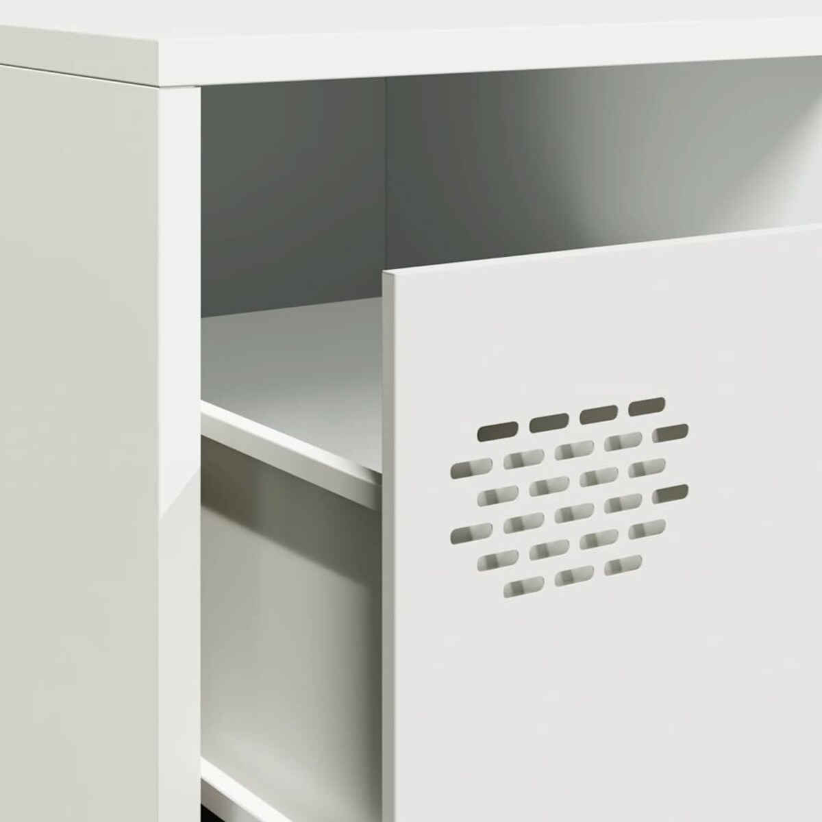 vidaXL Szafka RTV, biała, 202x39x43,5 cm, stal walcowana na zimno